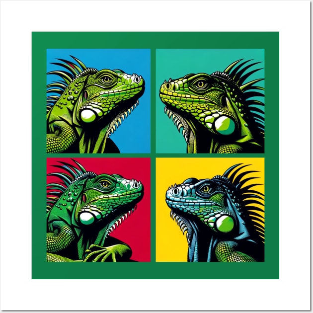 Green Iguana Pop Art - Exotic Reptile Wall Art by PawPopArt